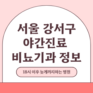 서울 강서구 야간진료 비뇨기과 병원 (18시 이후 늦게까지하는 병원)