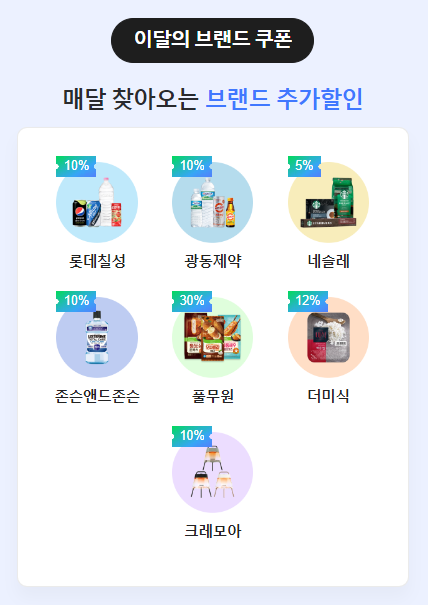 이달의 브랜드 쿠폰 제공