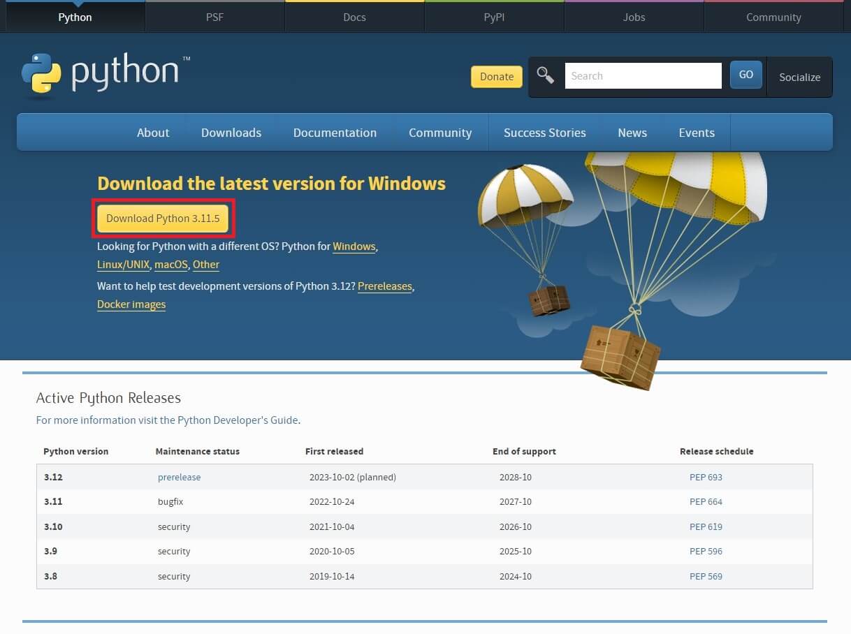 파이썬 최신 버전 무료 다운로드