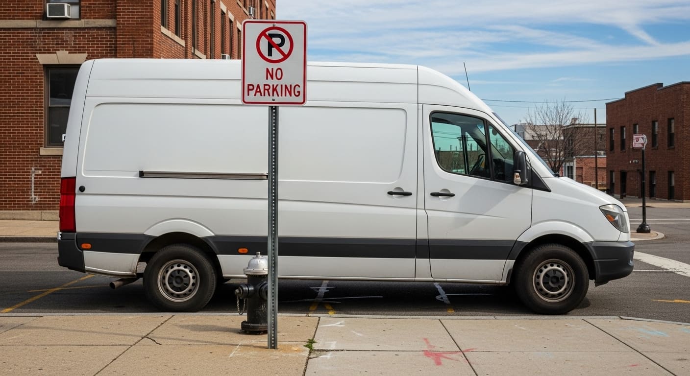 불법 주정차 차량 단속 현장 모습