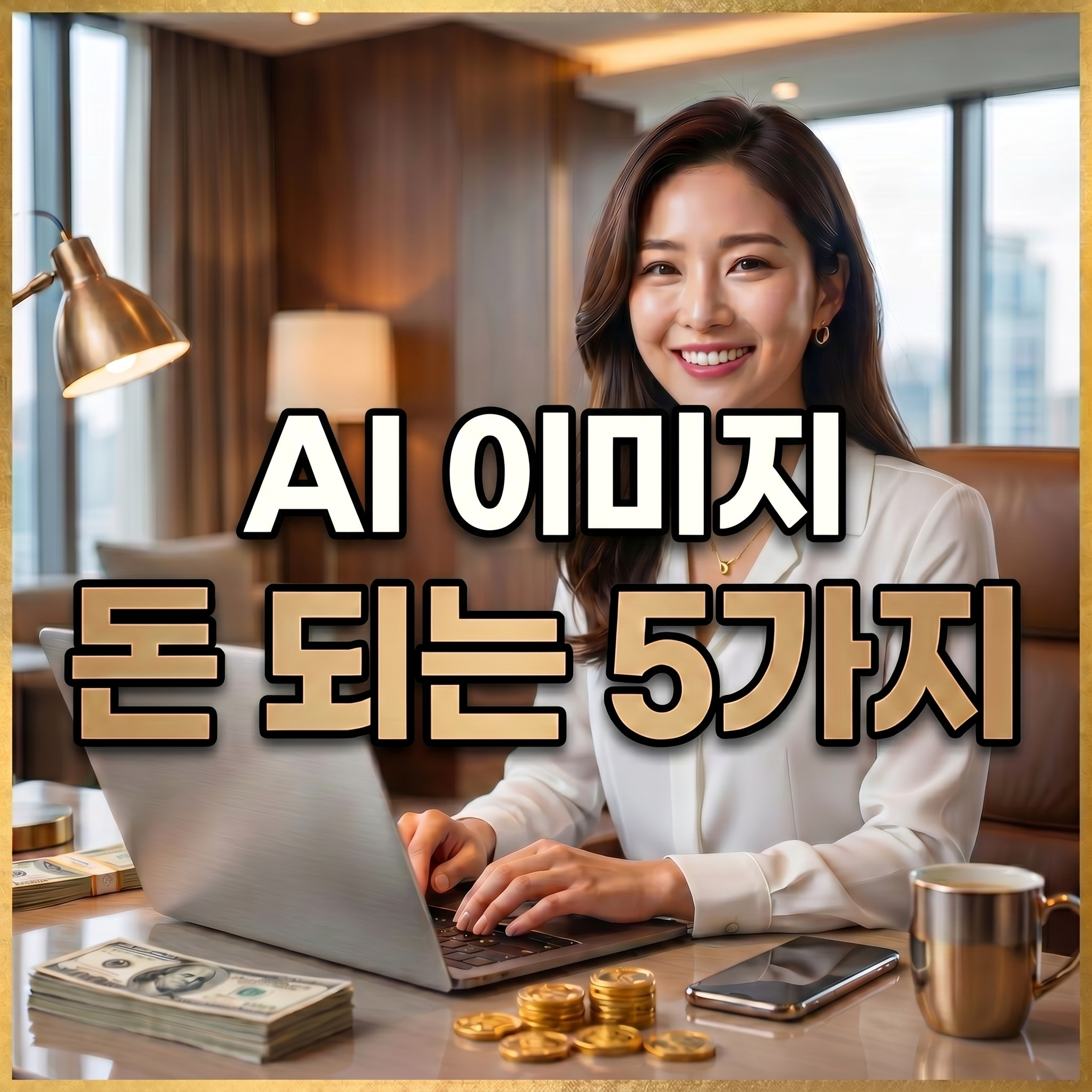AI 이미지로 돈 버는 방법 5가지를 소개하는 대표 이미지