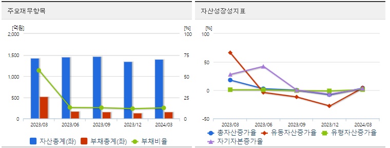 이브이첨단소재 재무상태