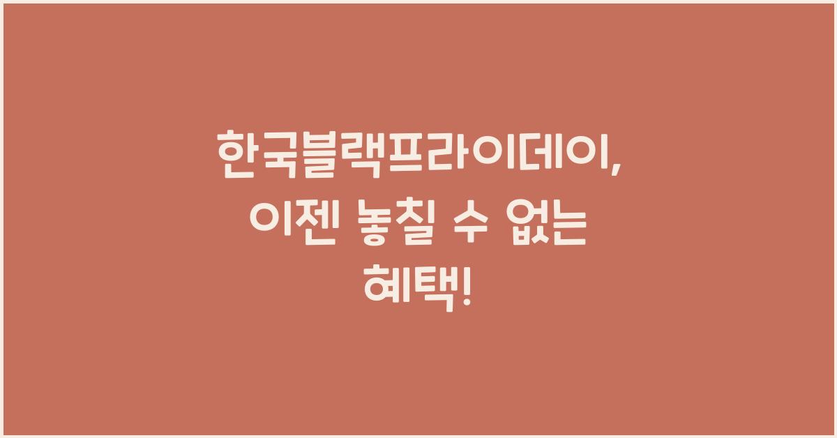 한국블랙프라이데이