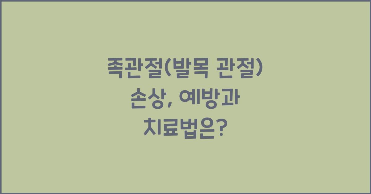 족관절(발목 관절) 손상