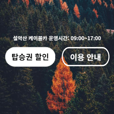 설악산 케이블카 예약 안내(운행시간, 요금안내, 주차장 등)