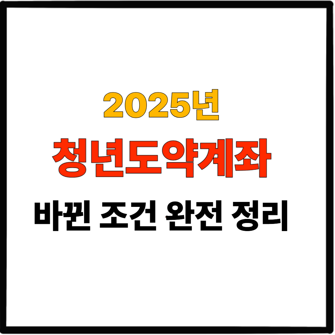 2025년 청년도약계좌, 바뀐 조건 완전 정리