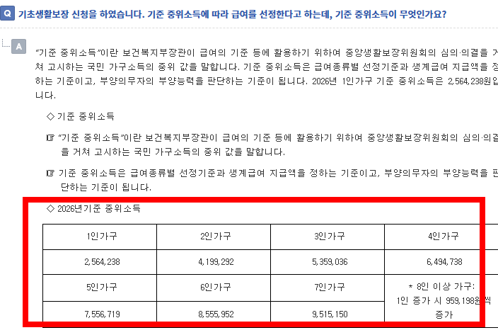 중위소득 150% 확인 방법 알아보기