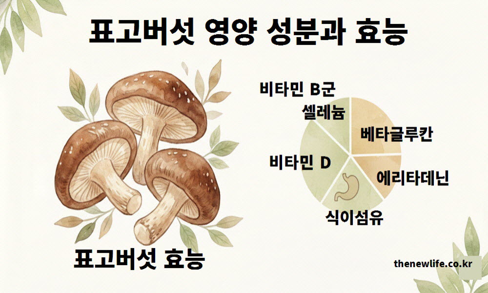 표고버섯 영양 성분과 효능 설명 이미지
