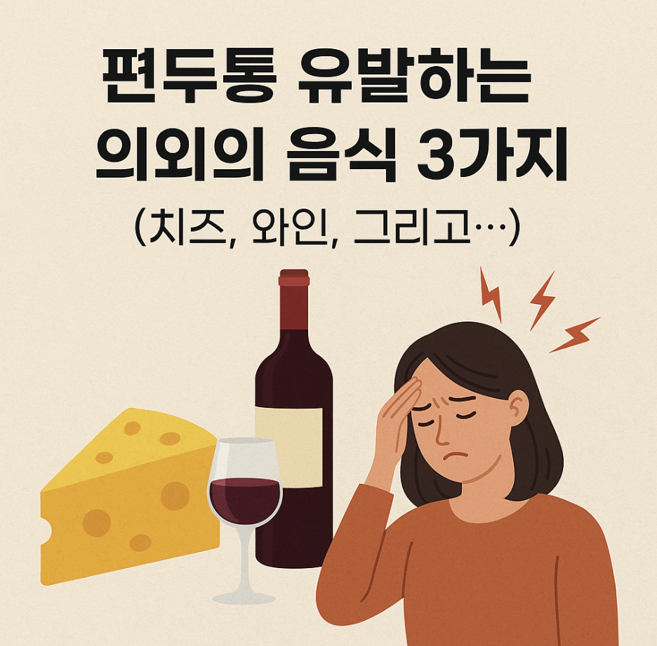 편두통 유발하는 의외의 음식 3가지 (치즈, 와인, 그리고...)