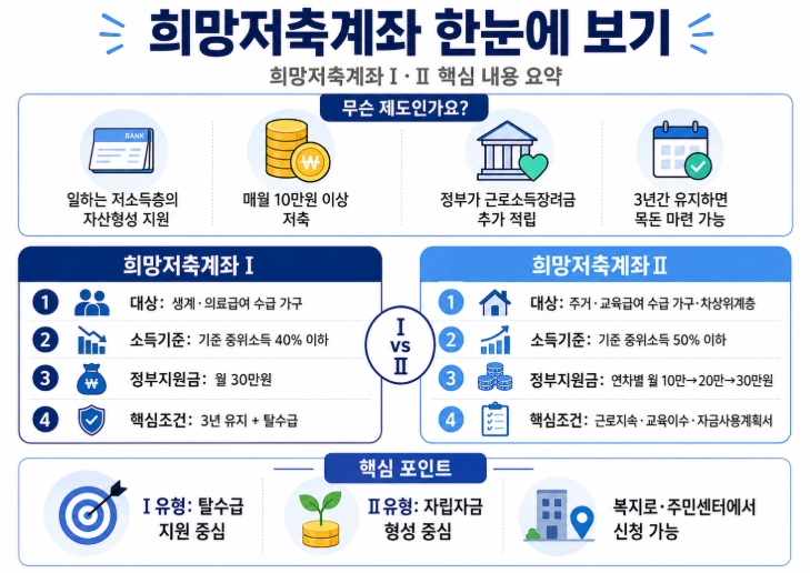 2026 희망저축계좌Ⅰ&middot;Ⅱ 신청방법 총정리