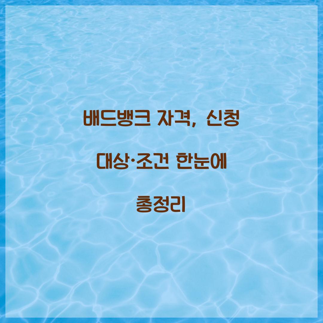 배드뱅크 자격