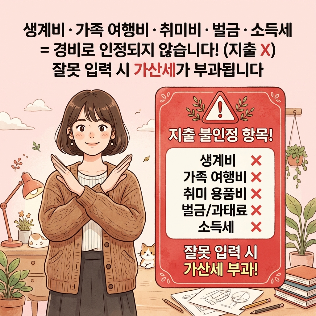 프리랜서 경비 인정 안되는 항목 불인정 리스트 주의사항