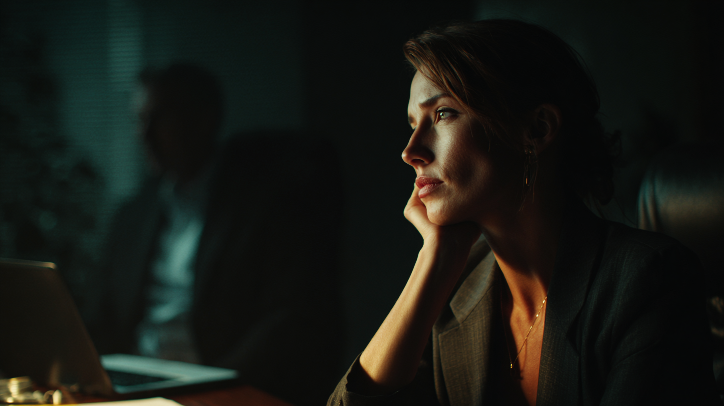 고민하는 직장인 모습