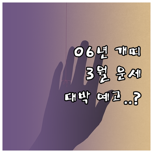 2006년생 개띠 2026년 3월 운..