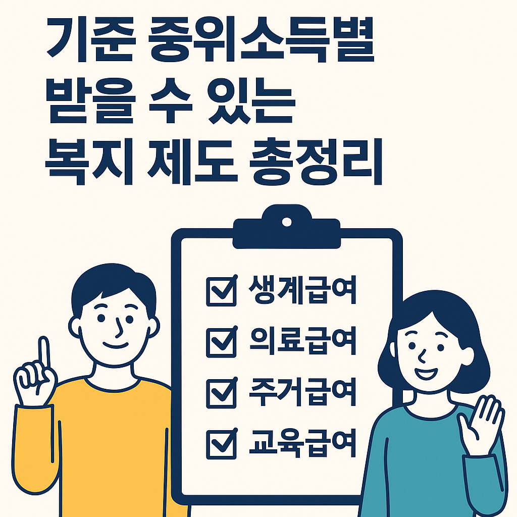 기준중위소득 복지제도 이미지