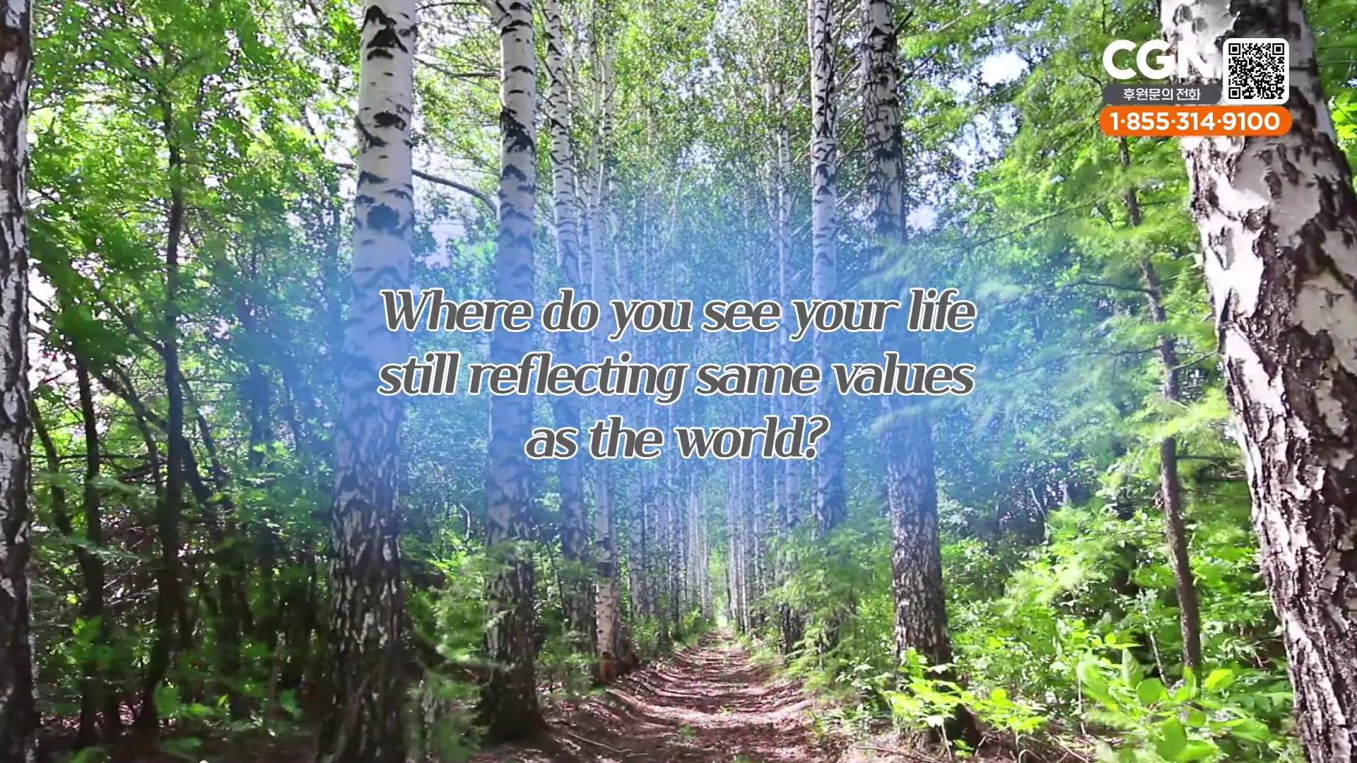 “Where do you see your life still reflecting same values as the world?