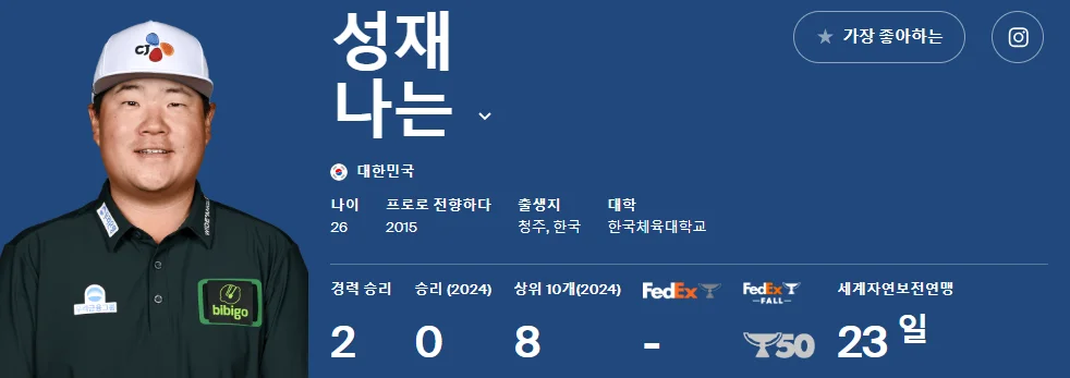 2025 PGA 랭킹 순위