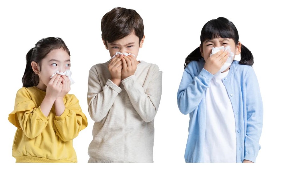 아이들이 감기걸린 이미지