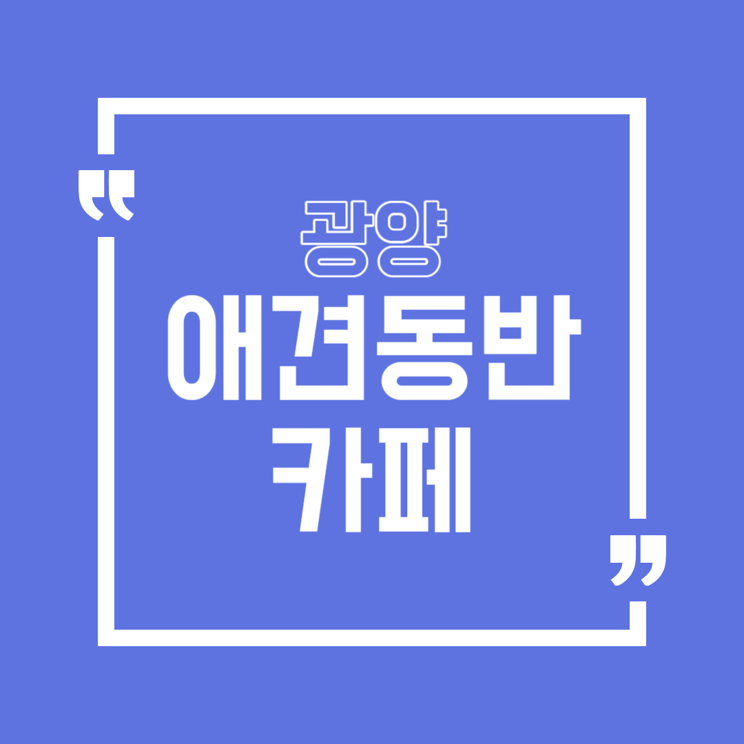 광양 애견동반 카페