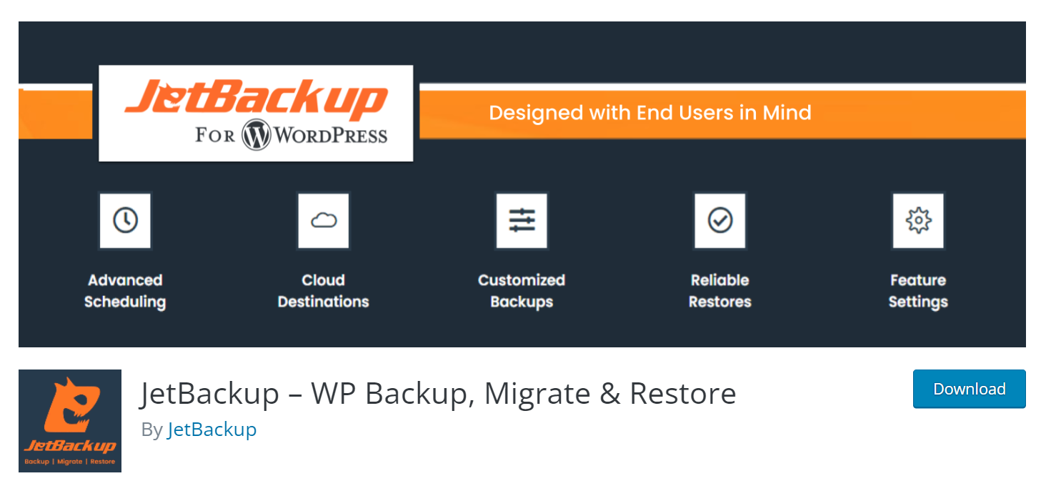워드프레스 백업 플러그인 JetBackup
