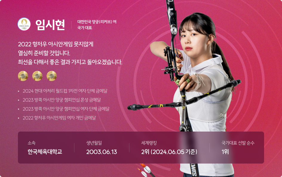 대한민국 양궁 금메달 싹쓸이 주인공 임시현