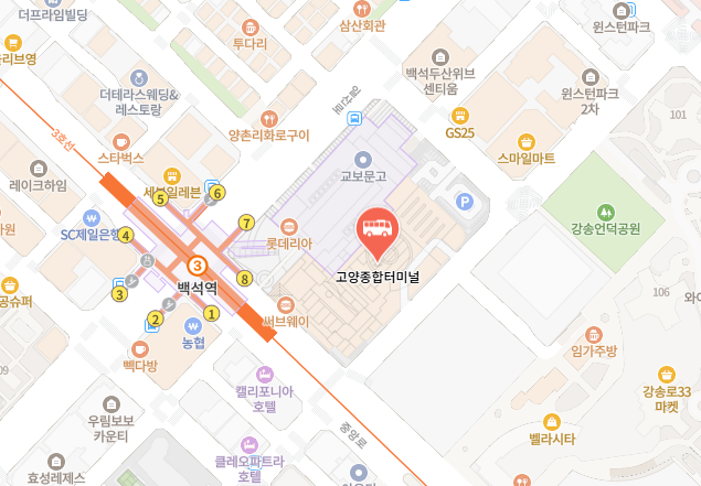 고양종합터미널 위치－지도