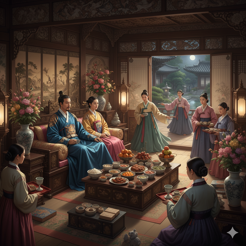 문신 귀족의 사치 생활 상상도