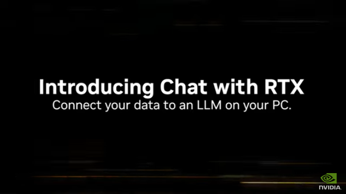 Nvidia의 새로운 AI 챗봇 'Chat with RTX'(출처- Nvidia)