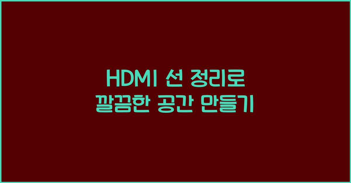 HDMI 선 정리