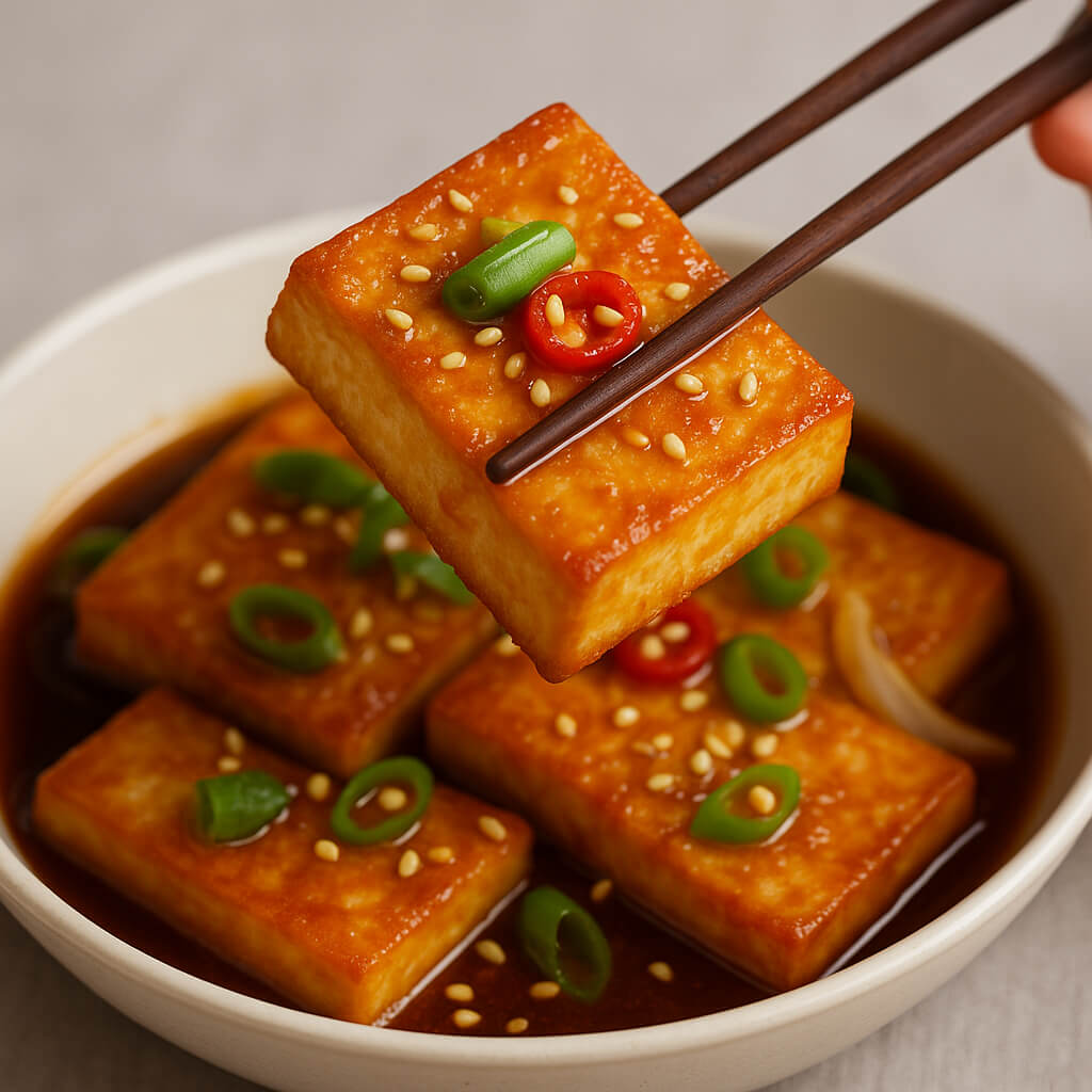 짜지 않게 간장으로 만든 두부조림