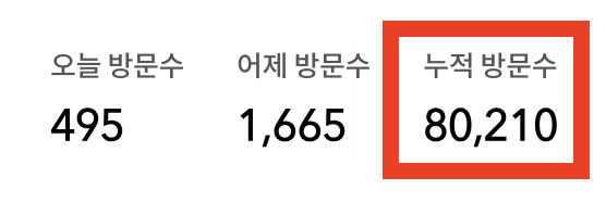 [공지] 누적 방문자 수 8만 돌파