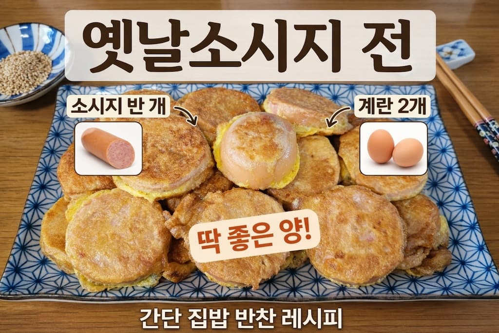 옛날소시지 전 만들기 반개 기준 간단 집밥 반찬 레시피