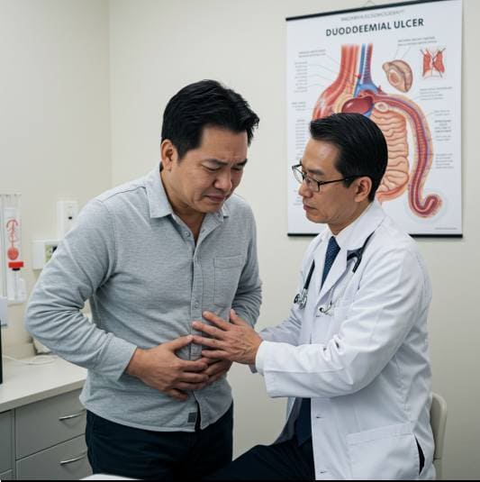 십이지장궤양의 특징적 증상