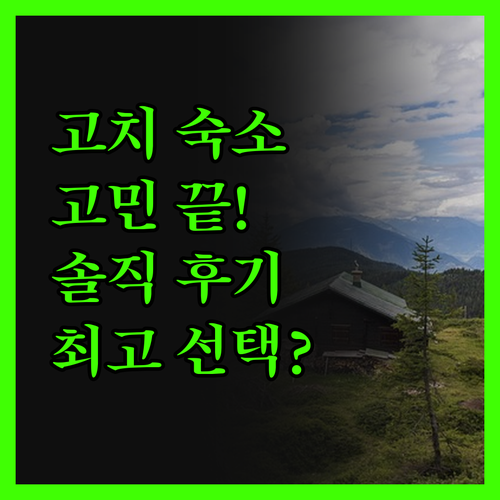 고치 여행, 숙소 고민 끝! 솔직 후