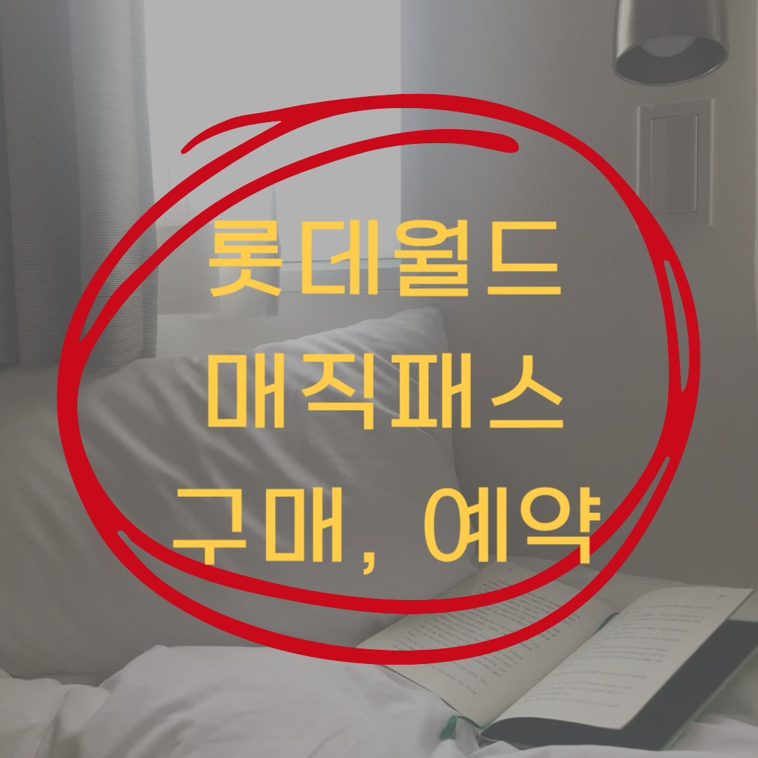 롯데월드 매직패스 예약 방법(롯데월드=매직패스)