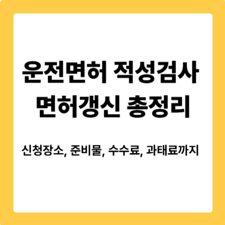 신청장소, 준비물, 수수료, 과태료까지