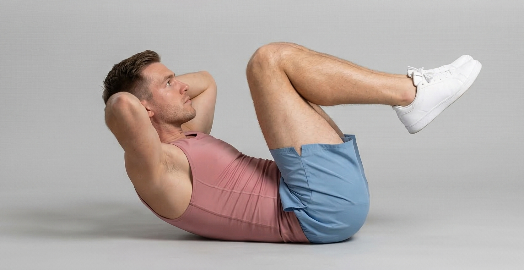 더블 크런치 수축 자세