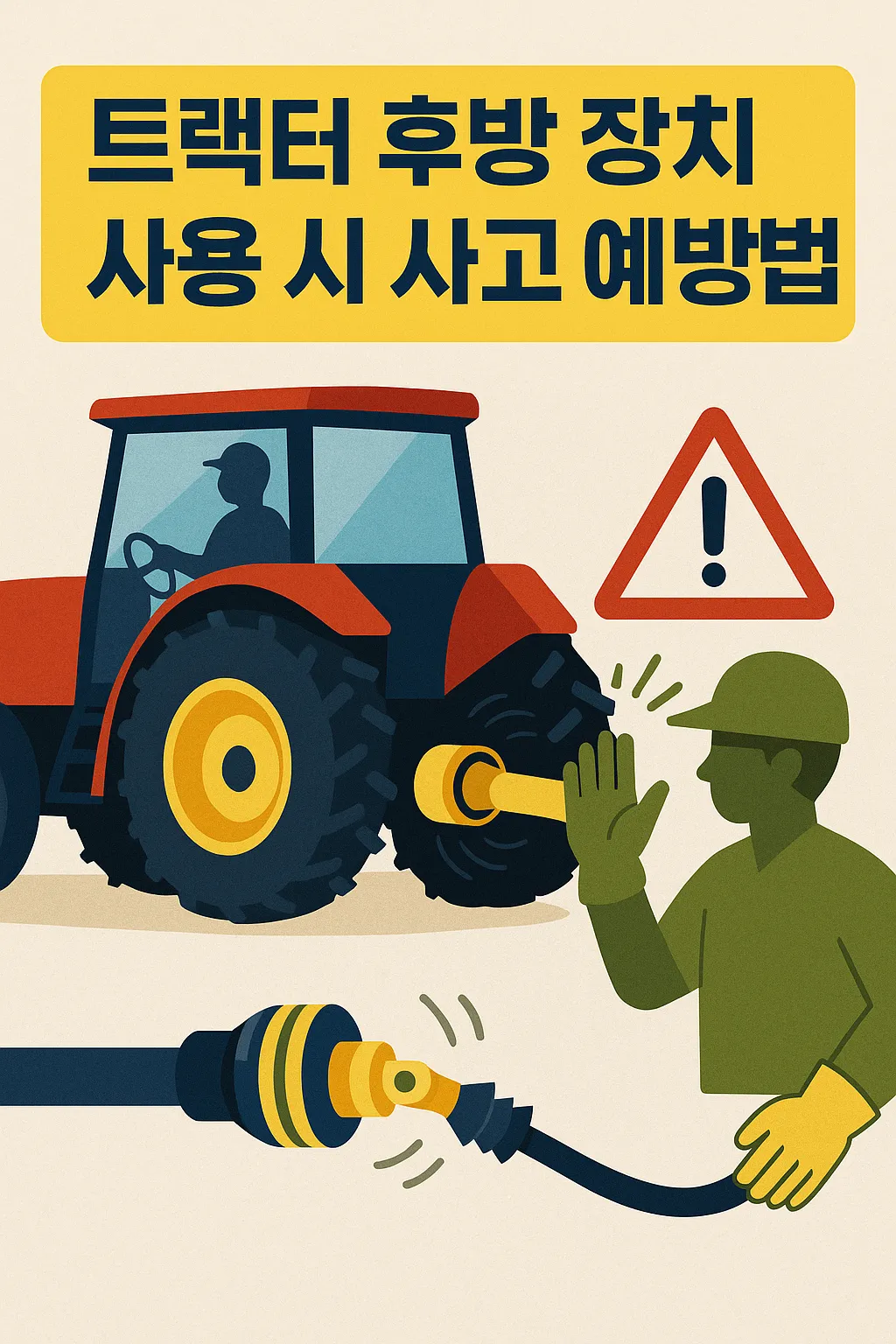 농작업안전관리 : 트랙터 후방 장치 사용 시 사고 예방법