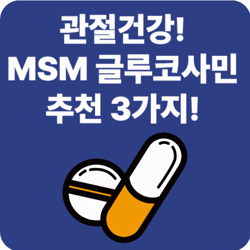 2025 여름철 대비! 관절 튼튼하게 지켜주는 MSM&middot;글루코사민 추천 3가지