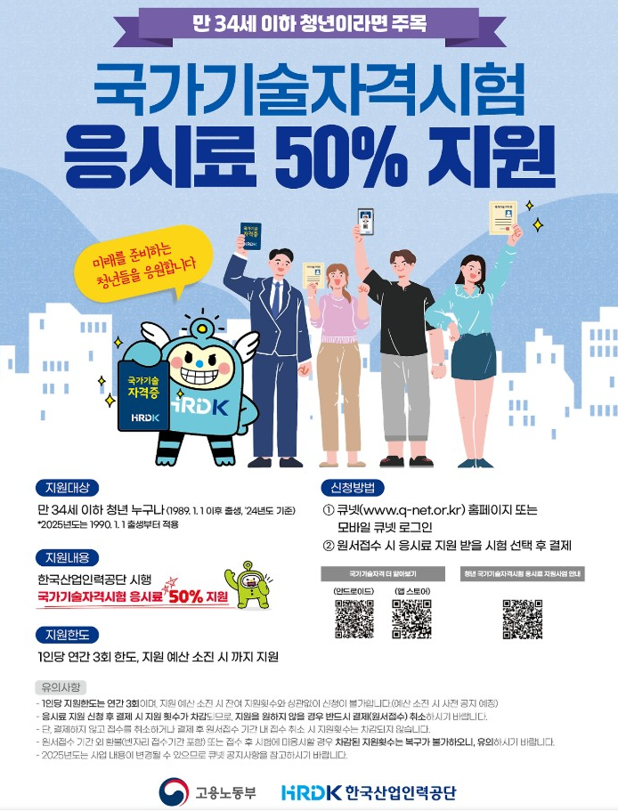 청년국가기술자격시험 응시료 지원사업