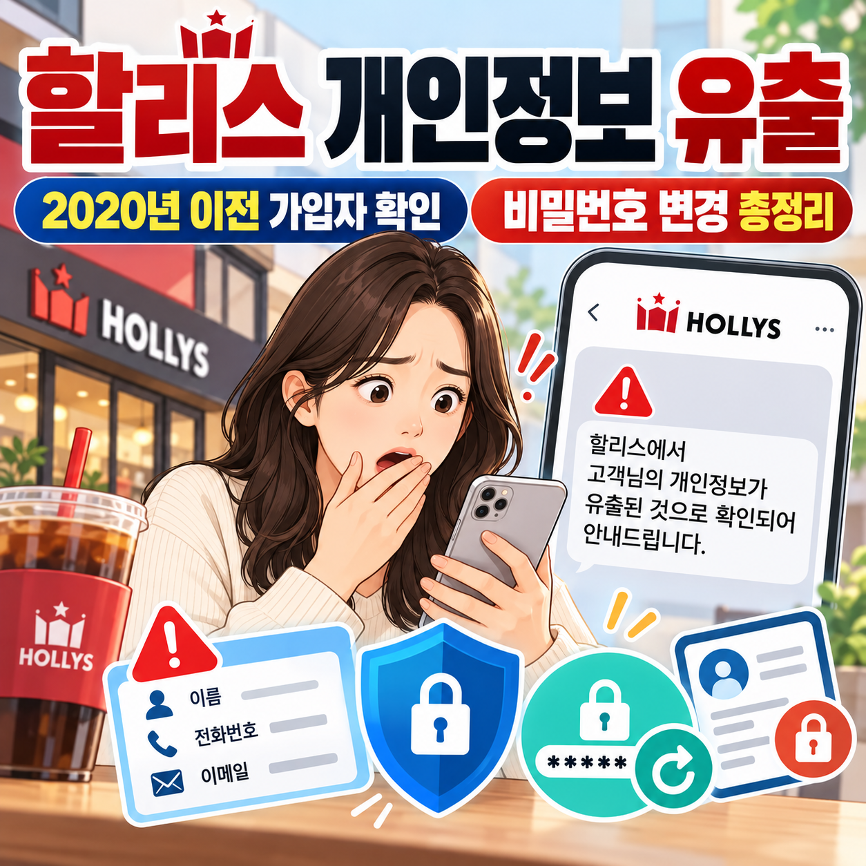 할리스 개인정보 유출 문자 받았나요|2020년 이전 가입자 대상·유출 항목·비밀번호 변경 총정리
