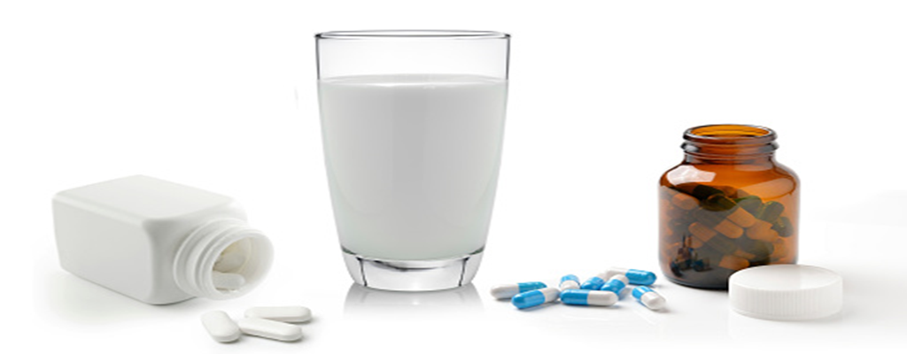 약과 우유 복용 예시