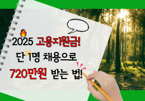2025 고용지원금, 단 1명 채용으로 720만원 받는 법