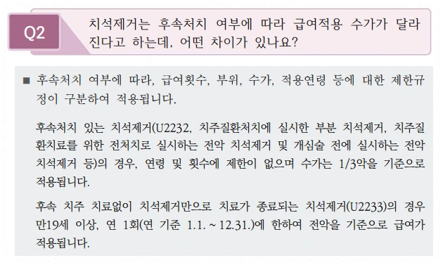 스케일링 급여 여부 조사 안내 이미지