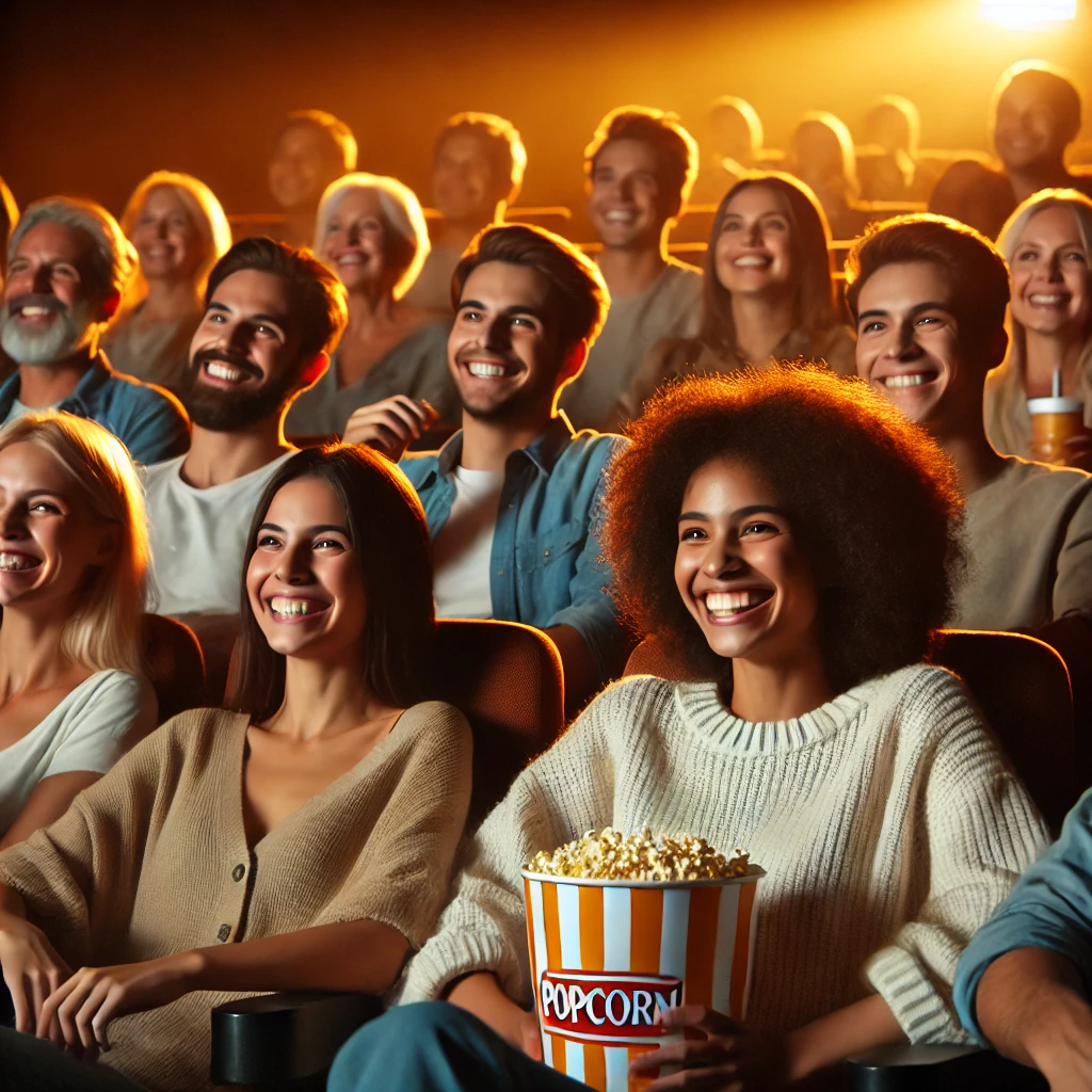 웃고 있을 때, 한국 코미디 영화 관련 사진-웃으며 영화보는 사진