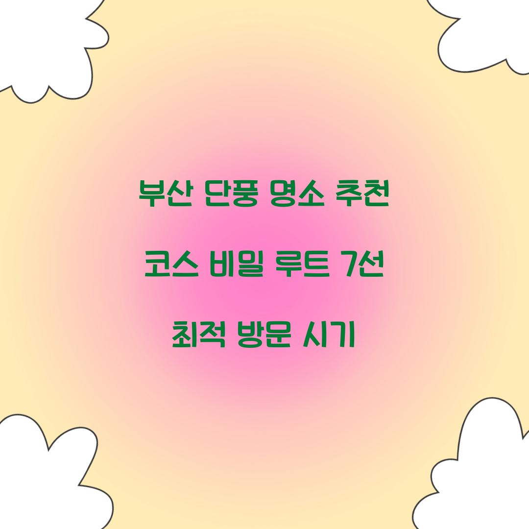 부산 단풍 명소