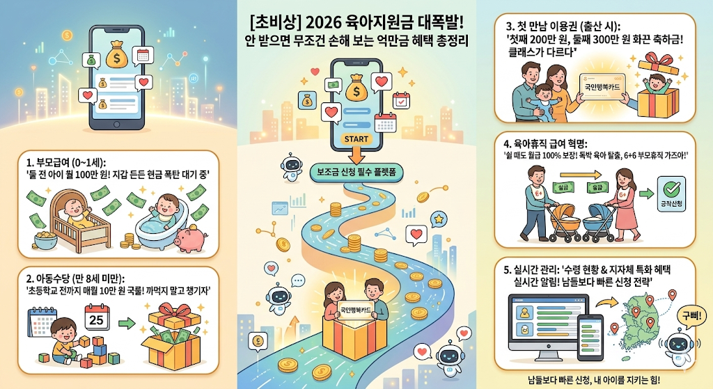 2026년 육아지원금 부모급여 아동수당 신청 가이드