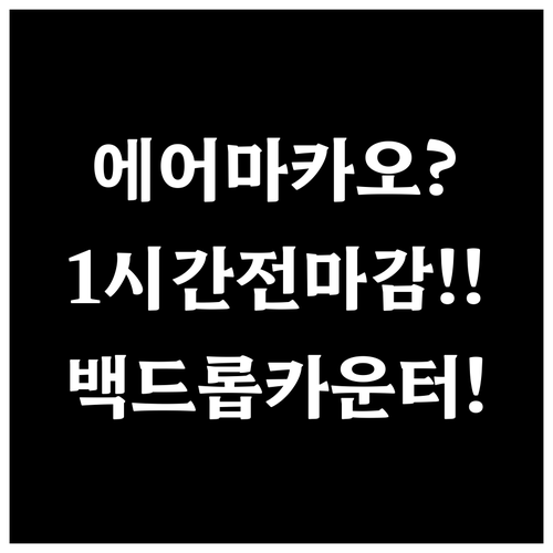 에어마카오 온라인 체크인 1시간 전 ..