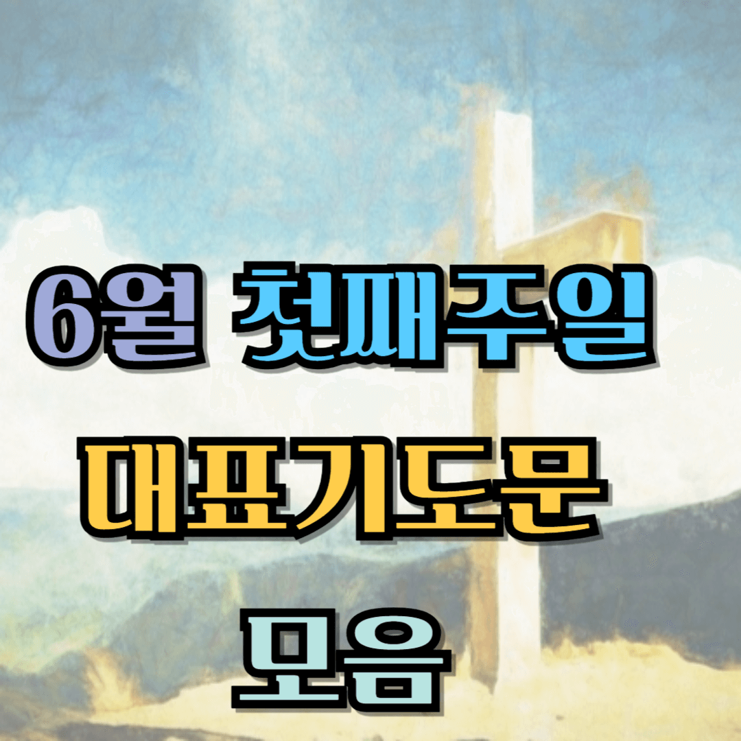 6월 첫째주일 대표기도문 모음 BEST 5
