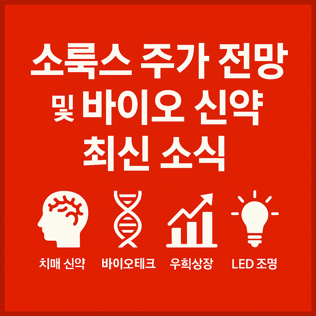 소룩스 주가 전망 및 목표 주가, 치매 신약, 바이오테크, 우회상장, LED 조명